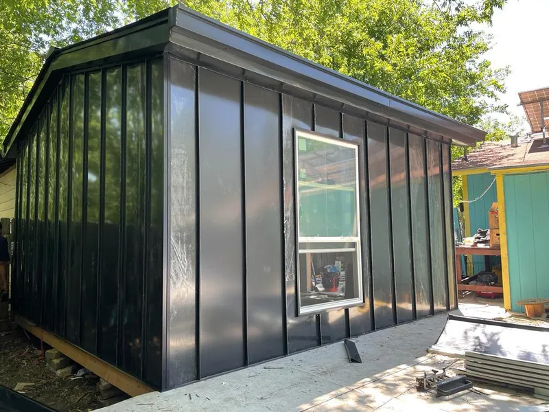 Black standing seam metal wall panels for Metal Roof Installation in Sheridan